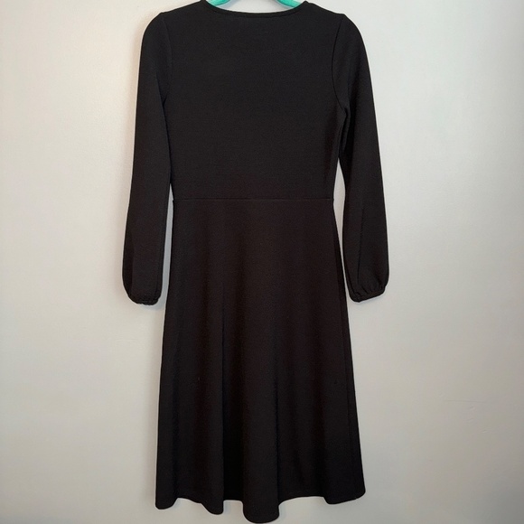 EUC Madewell Texture & Thread Crepe Midi Black Dress Size Small - Picture 8 of 9